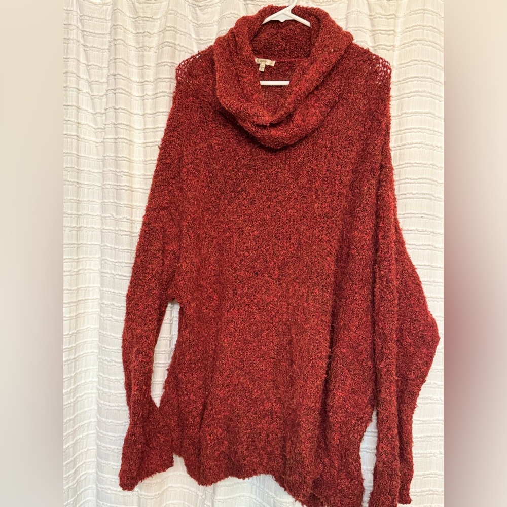 Cozy Red Cowl Neck Sweater